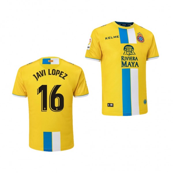 Men's Third RCD Espanyol Javi Lopez Jersey Yellow