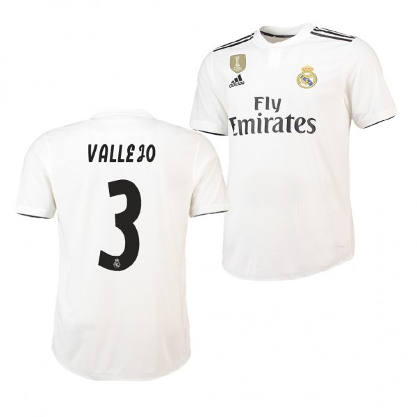 Men's Real Madrid Home Jesus ValLeao Jersey White