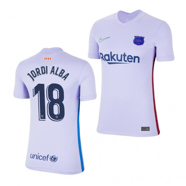 Women's Jordi Alba Jersey Barcelona Away Purple Replica 2021-22