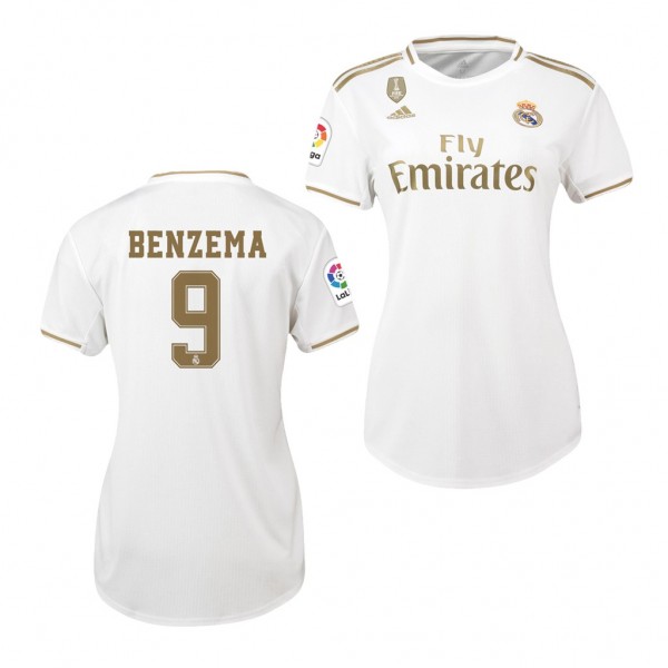 Men's Real Madrid Karim Benzema 19-20 Home White Jersey Business