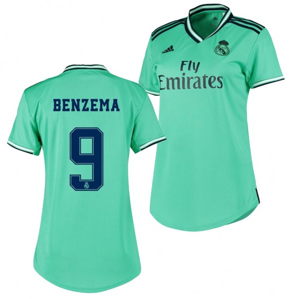 Men's Real Madrid Karim Benzema 19-20 Third Green Jersey