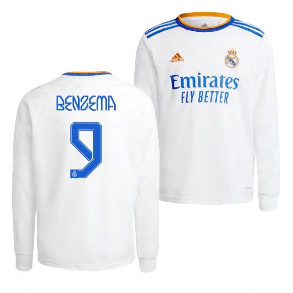 Men's Real Madrid Karim Benzema 2021 Home Jersey Replica White