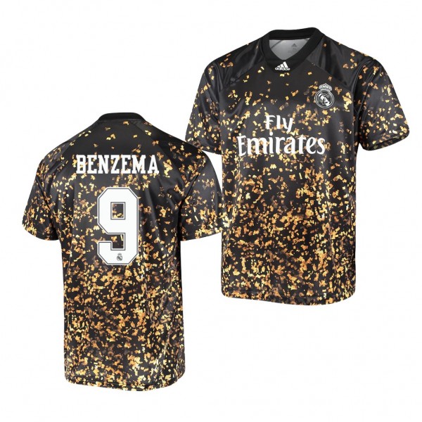 Men's Karim Benzema Real Madrid Fourth Jersey Black