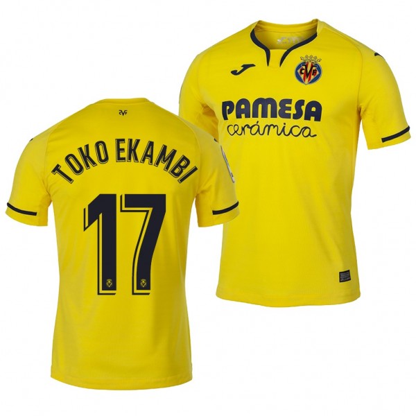 Men's Villarreal Karl Toko Ekambi Jersey Home 19-20 Short Sleeve