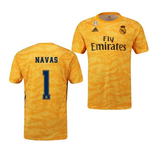 Men's Real Madrid Keylor Navas 19-20 Goalkeeper Yellow Jersey Business