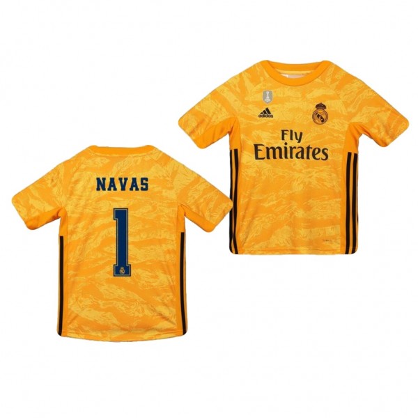 Men's Real Madrid Keylor Navas 19-20 Goalkeeper Yellow Jersey
