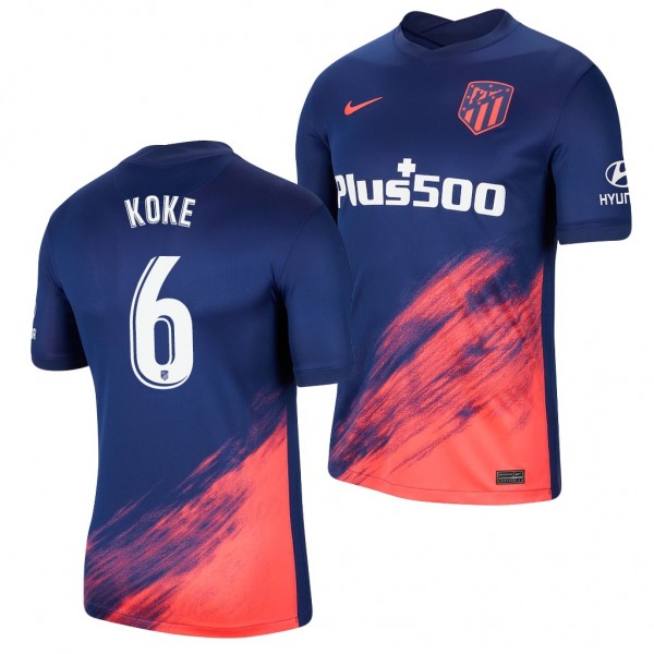 Men's Koke Atletico De Madrid 2021-22 Away Jersey Blue Replica