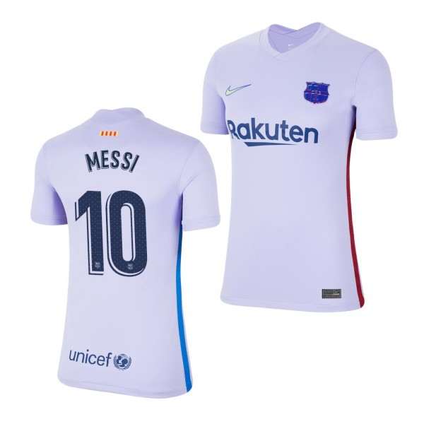 Women's Lionel Messi Jersey Barcelona Away Purple Replica 2021-22