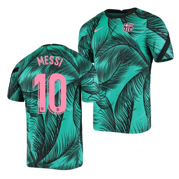 Men's Lionel Messi Barcelona Champions League Jersey Green 2021