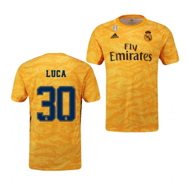 Men's Real Madrid Luca Zidane 19-20 Goalkeeper Yellow Jersey Business