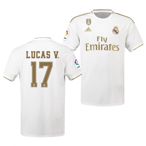Men's Real Madrid Lucas Vazquez 19-20 Home White Jersey