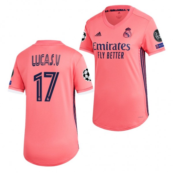 Women's Lucas Vazquez Jersey Real Madrid Away Pink 2021