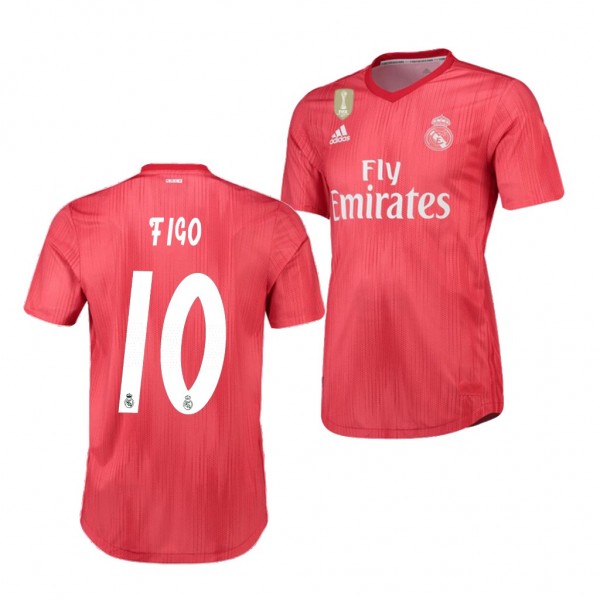 Men's Third Real Madrid Luis Figo Red Jersey
