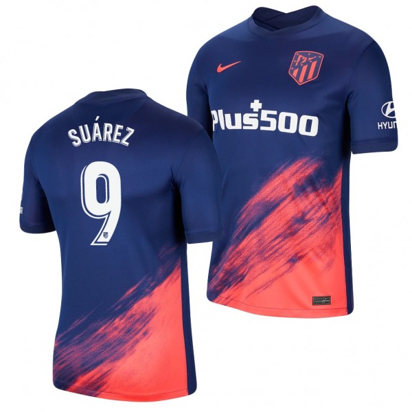 Men's Luis Suarez Atletico De Madrid 2021-22 Away Jersey Blue Replica