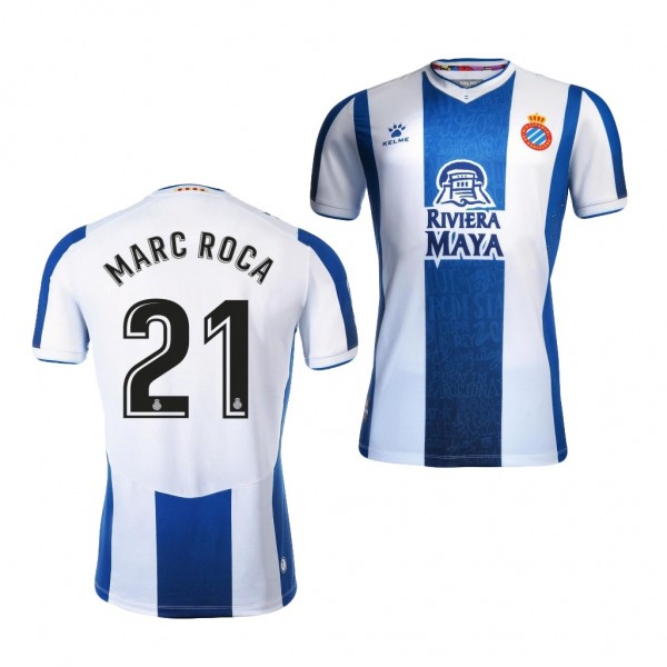 Men's RCD Espanyol Marc Roca 19-20 Home Blue White Official Jersey