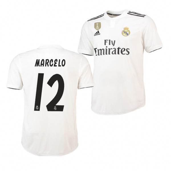 Men's Real Madrid Home Marcelo Jersey White