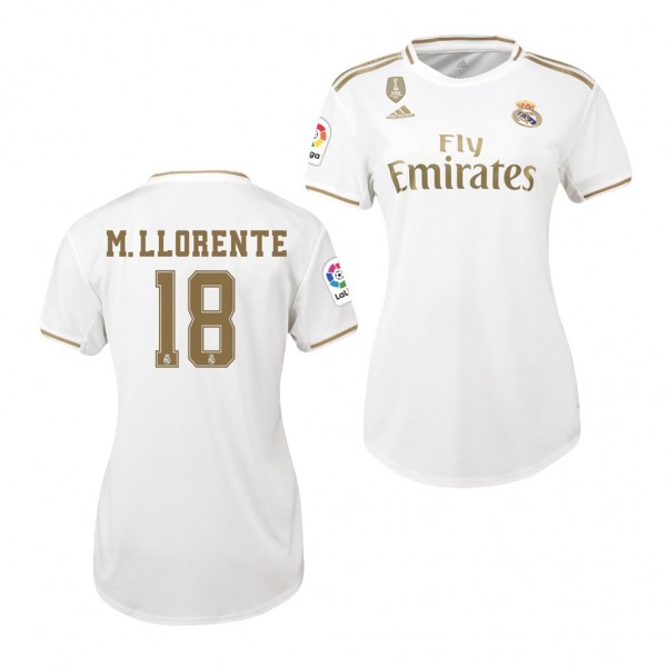 Men's Real Madrid Marcos Llorente 19-20 Home White Jersey