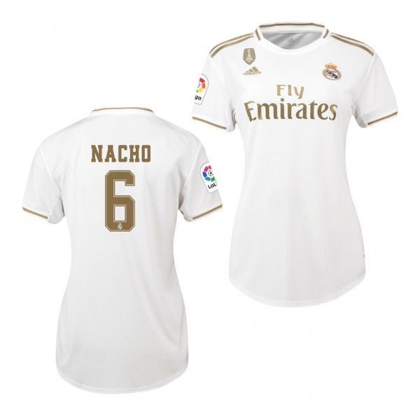 Men's Real Madrid Nacho 19-20 Home White Jersey Business