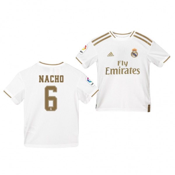 Men's Real Madrid Nacho 19-20 Home White Jersey Discount