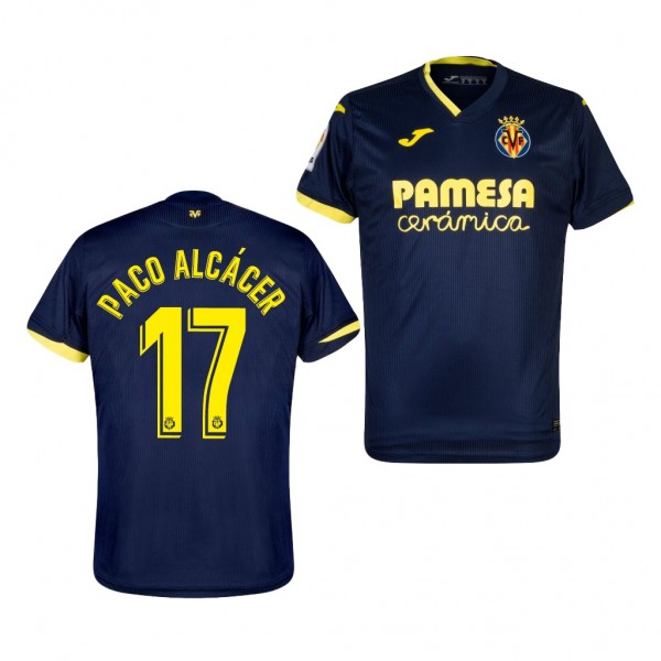 Men's Paco Alcacer Villarreal Away Jersey Navy 2020-21 Replica