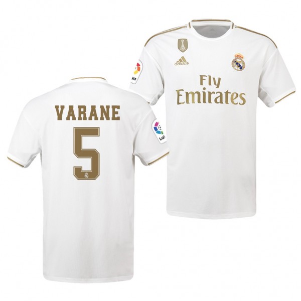 Men's Real Madrid Raphael Varane 19-20 Home White Jersey Business
