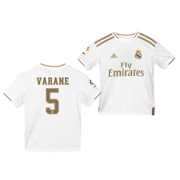 Men's Real Madrid Raphael Varane 19-20 Home White Jersey