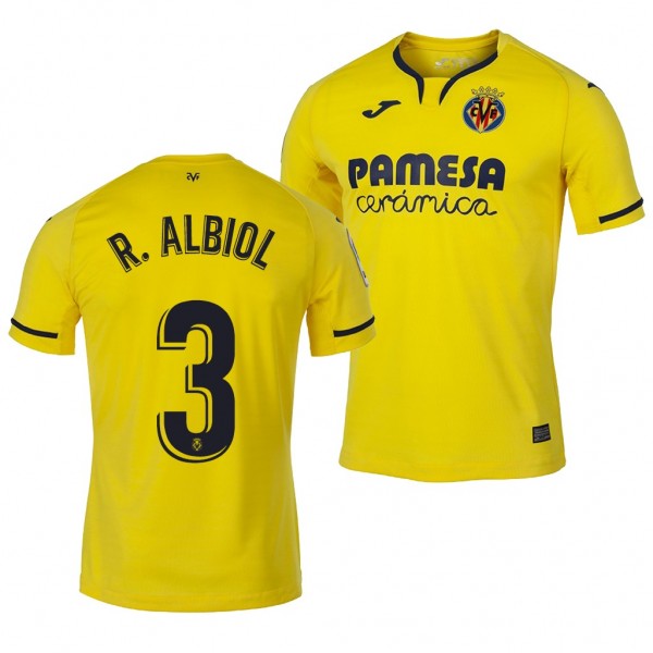 Men's Villarreal Raul Albiol Jersey Home 19-20 Short Sleeve