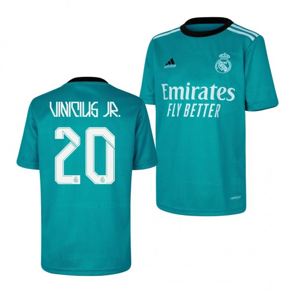 Youth Vinicius Junior Jersey Real Madrid 2021-22 Green Third Replica