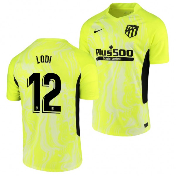 Men's Renan Lodi Atletico De Madrid Third Jersey Yellow 2020-21 Replica