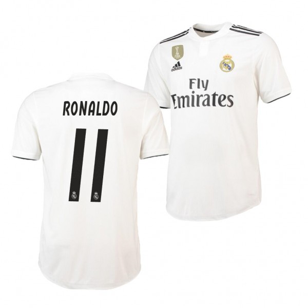 Men's Real Madrid Home Ronaldo Jersey White