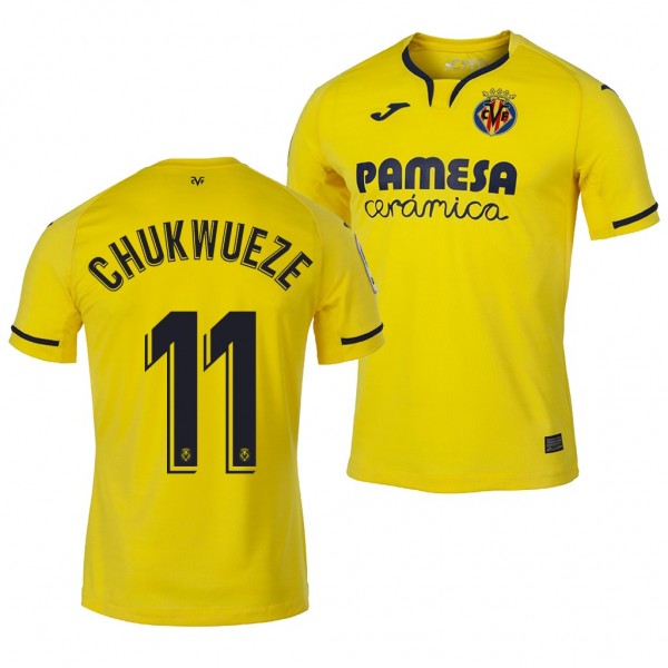 Men's Villarreal Samuel Chukwueze Jersey Home 19-20 Short Sleeve