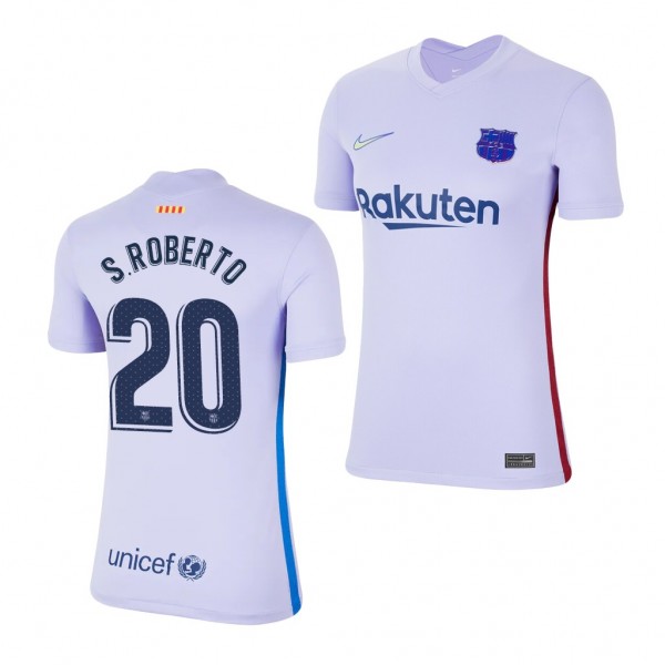 Women's Sergi Roberto Jersey Barcelona Away Purple Replica 2021-22