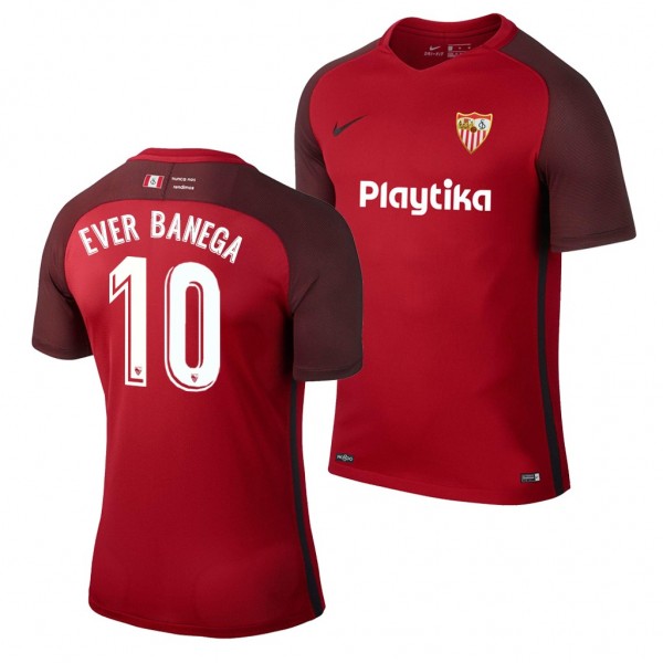 Men's Sevilla Ever Banega Away Red Jersey