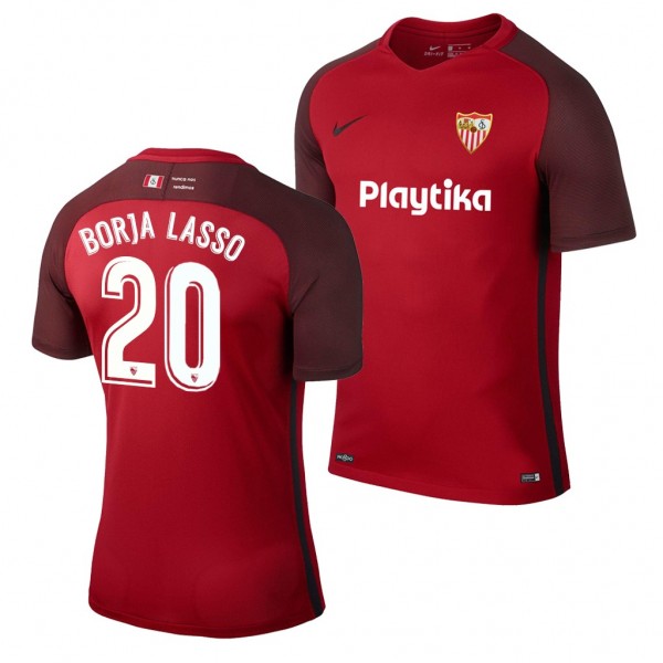 Men's Sevilla Borja Lasso Away Red Jersey