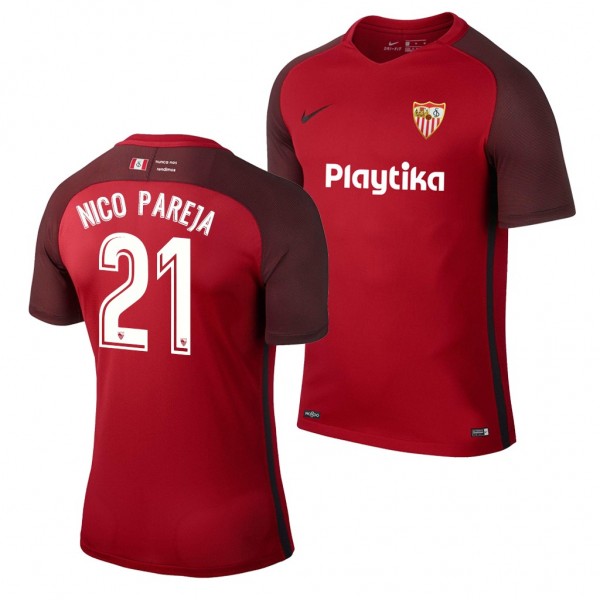 Men's Sevilla Nicolas Pareja Away Red Jersey