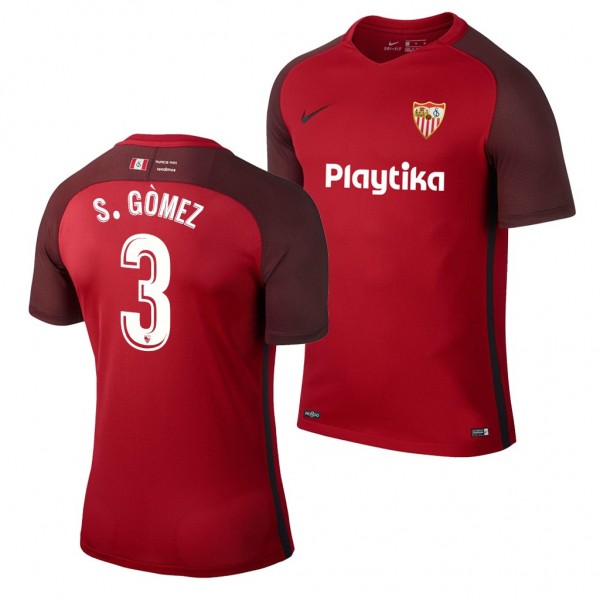 Men's Sevilla Sergi Gomez Away Red Jersey