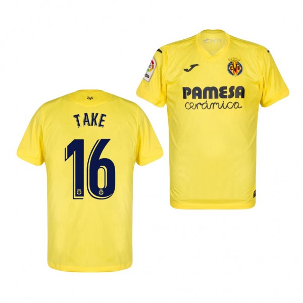 Men's Takefusa Kubo Villarreal Home Jersey Yellow 2020-21 Replica