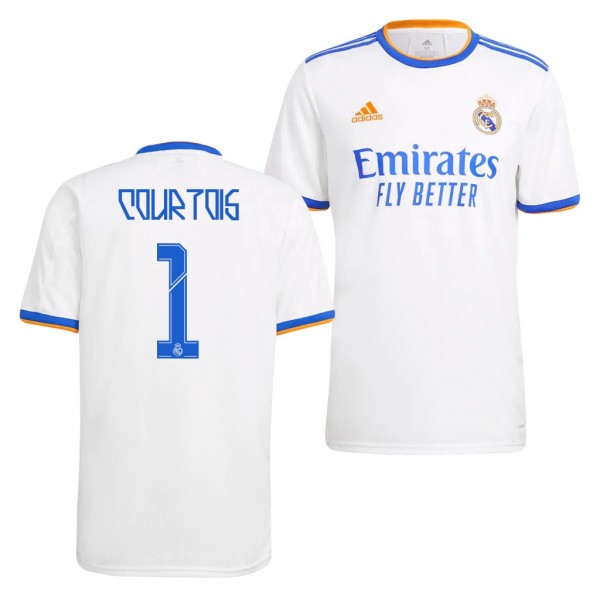Men's Thibaut Courtois Real Madrid 2021 Home Jersey White Replica