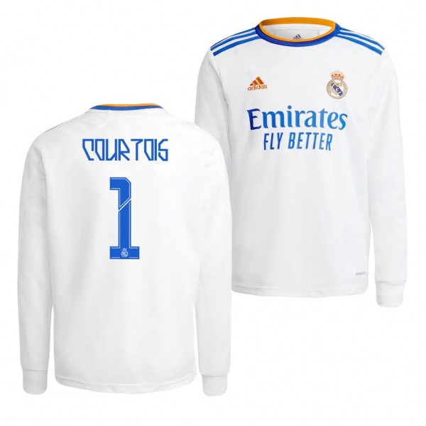 Men's Real Madrid Thibaut Courtois 2021 Home Jersey Replica White