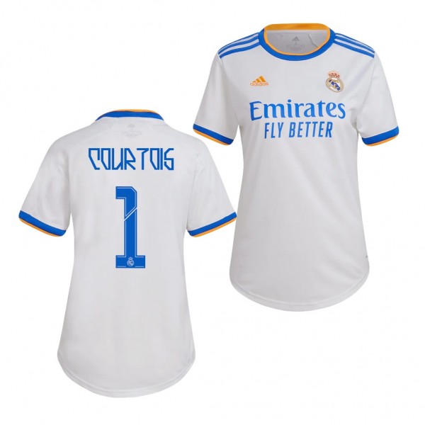 Women's Thibaut Courtois Jersey Real Madrid Home White Replica 2021
