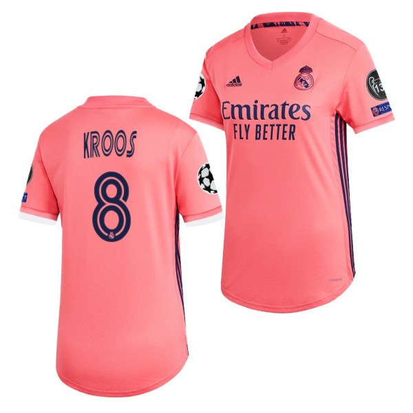 Women's Toni Kroos Jersey Real Madrid Away Pink 2021
