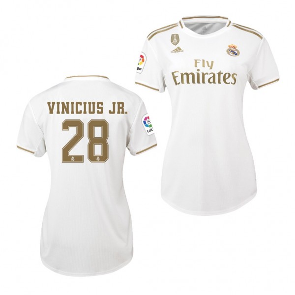 Men's Real Madrid Vinicius Junior 19-20 Home White Jersey Fashion