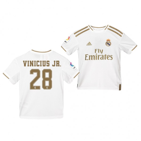 Men's Real Madrid Vinicius Junior 19-20 Home White Jersey