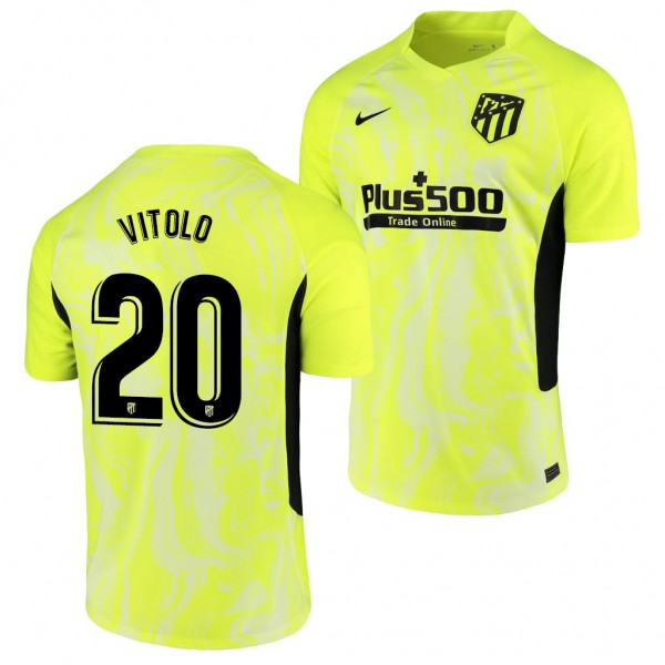 Men's Vitolo Atletico De Madrid Third Jersey Yellow 2020-21 Replica