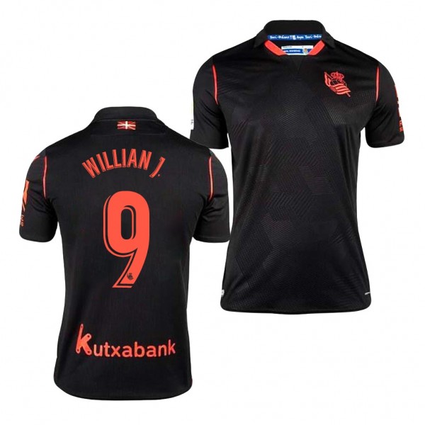 Men's Willian Jose Real Sociedad Away Jersey Black 2020-21 Replica