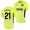 Men's Yannick Carrasco Atletico De Madrid Third Jersey Yellow 2020-21 Replica