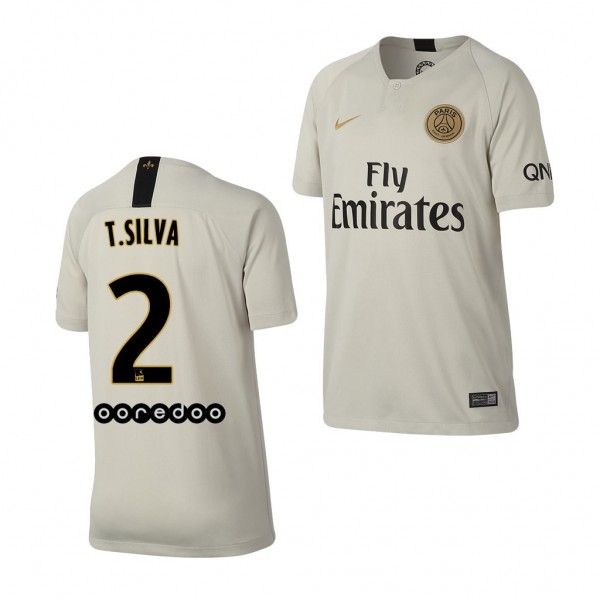 Youth Paris Saint-Germain Thiago Silva Away Off-White Jersey