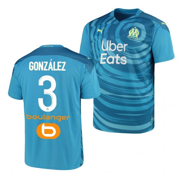 Men's Alvaro Gonzalez Olympique De Marseille Third Jersey Blue 2021