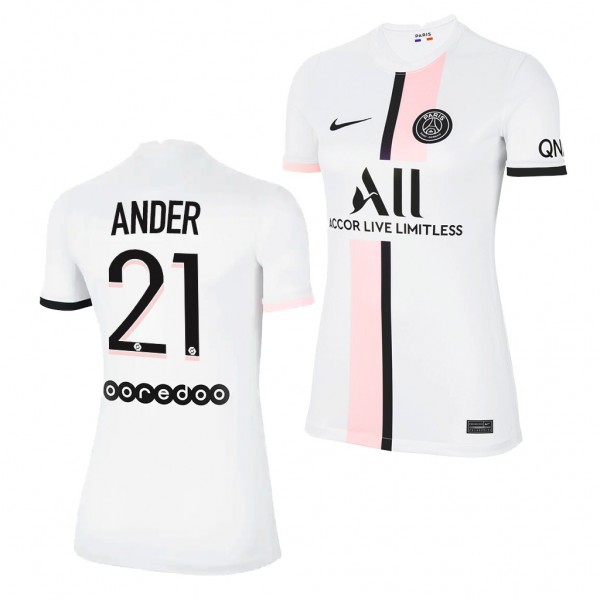 Women's Ander Herrera Jersey Paris Saint-Germain Away White Replica 2021-22