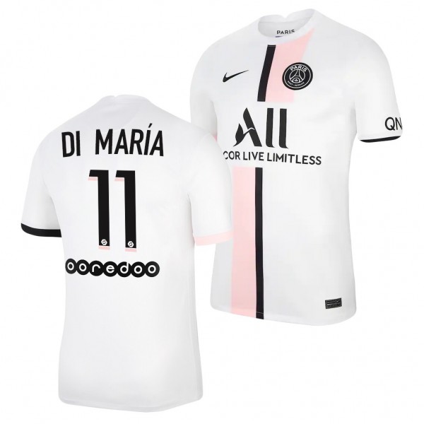 Men's Angel Di Maria Paris Saint-Germain 2021-22 Away Jersey White Replica Business